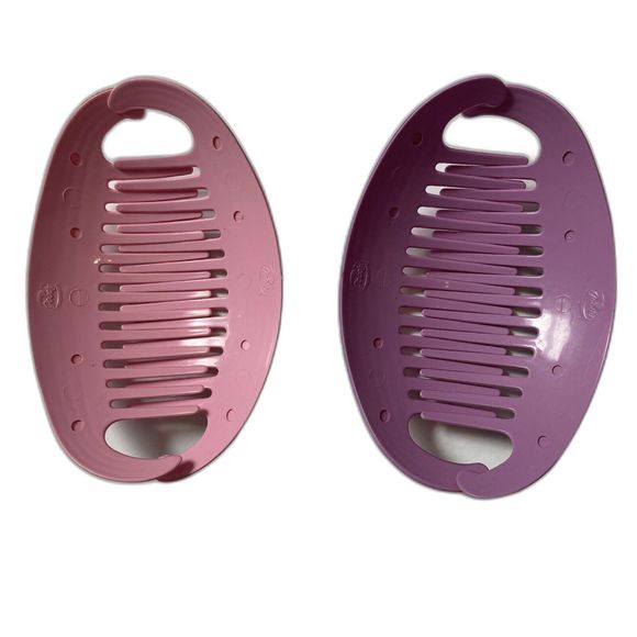 Vintage 80's GOODY TZERS Hair Clip Banana Comb Ponytail Holder Pink Purple - Picture 5 of 7